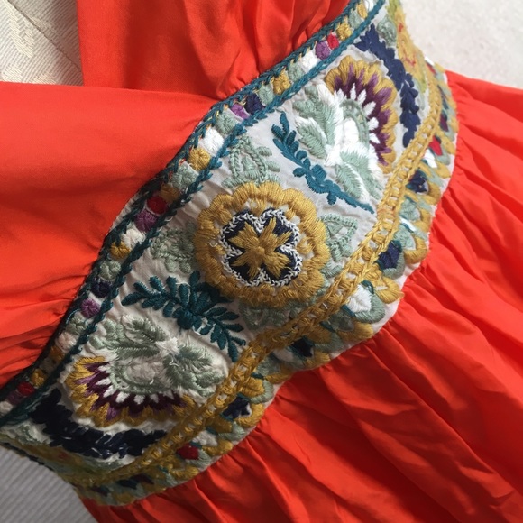 Johnny Was S 100% Silk Dress Embroidered Boho Ikat - Picture 2 of 8